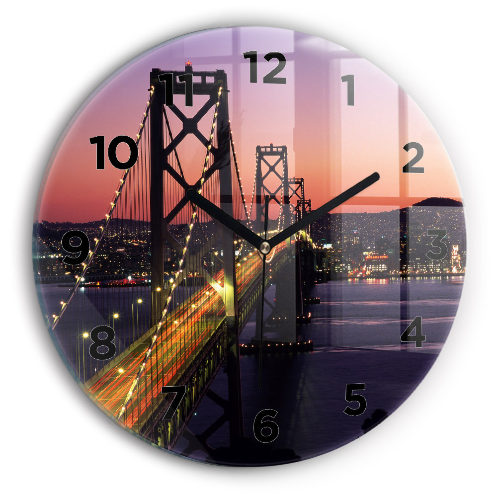 Pendule murale ronde Coucher de soleil aux USA