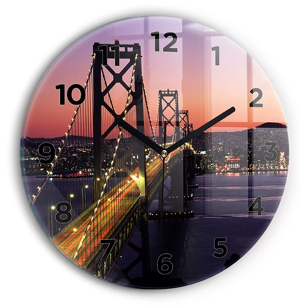 Pendule murale ronde Coucher de soleil aux USA