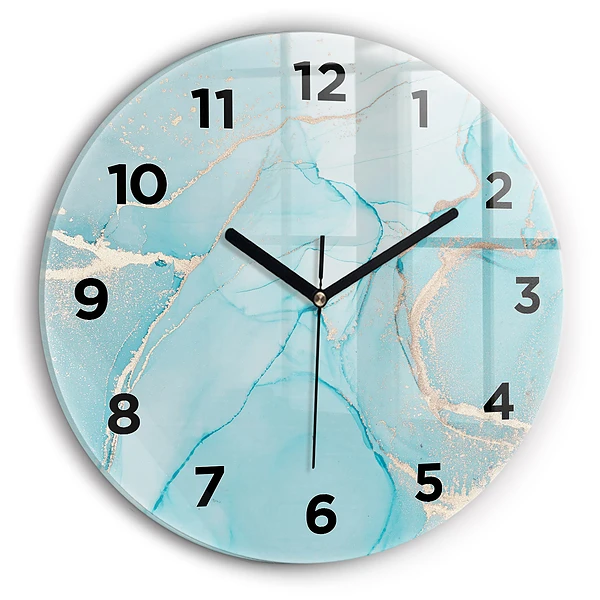 Horloge ronde en verre Marbre décoratif