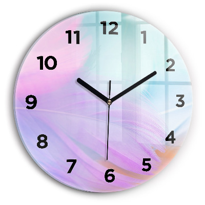 Horloge ronde Plumes colorées