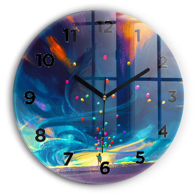 Horloge ronde murale Enfant et ballons