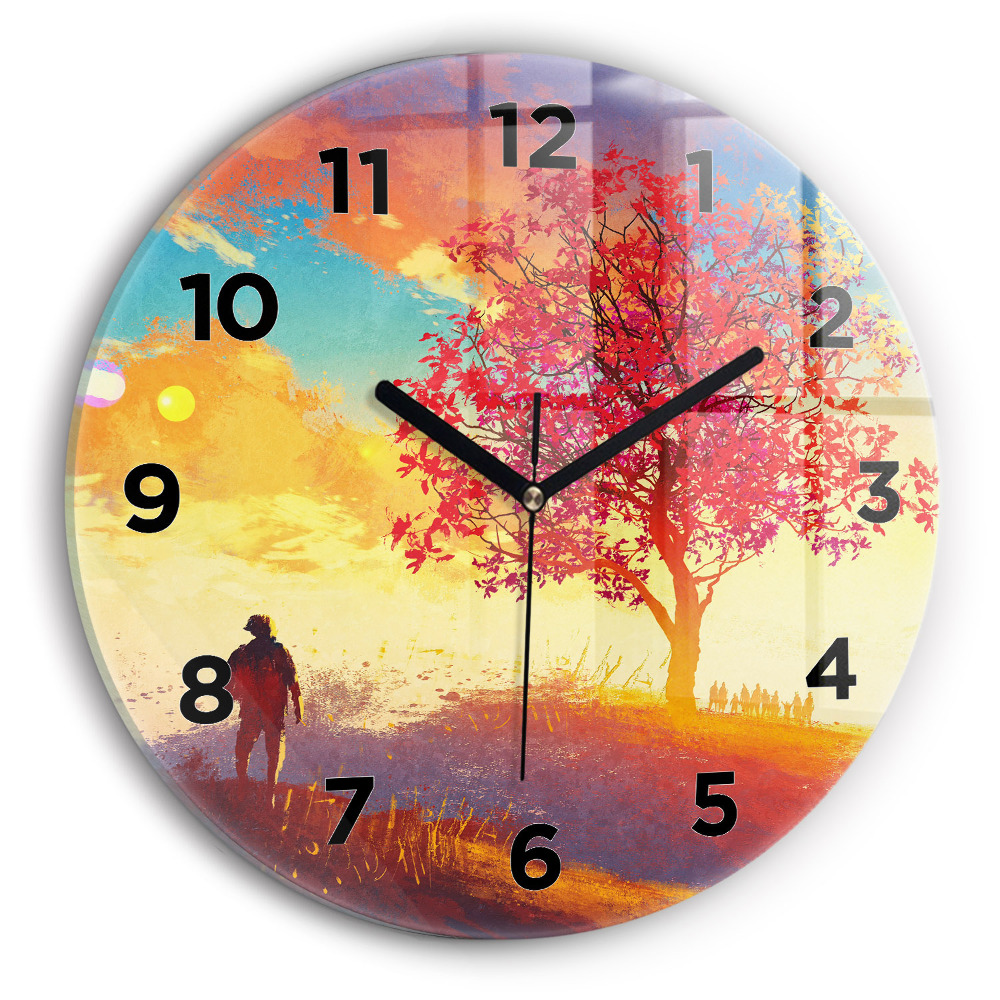 Horloge ronde Paysage d'automne