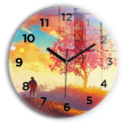 Horloge ronde Paysage d'automne