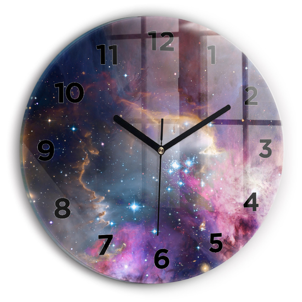Pendule murale ronde Galaxie et étoiles
