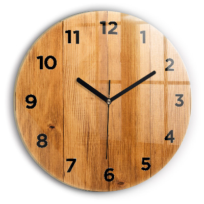 Horloge ronde murale Planches en bois
