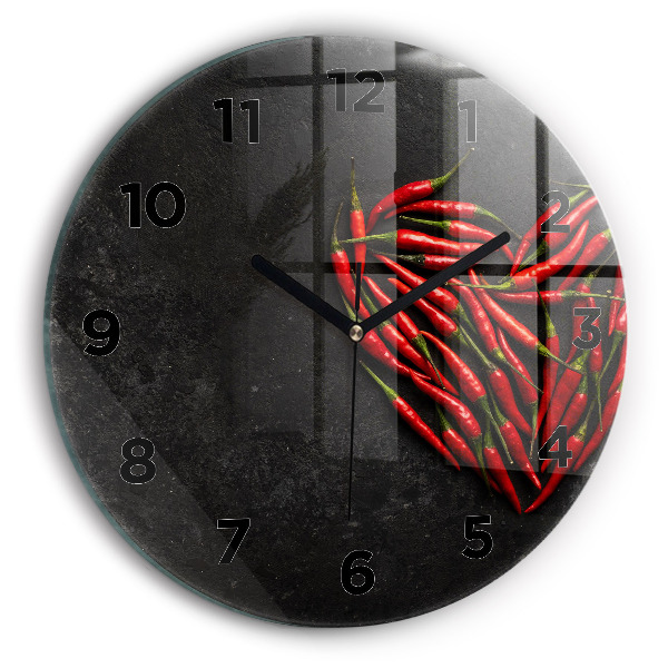 Horloge ronde en verre Cœur en menthe poivrée
