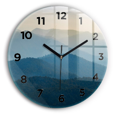 Horloge ronde murale Paysage abstrait de montagne
