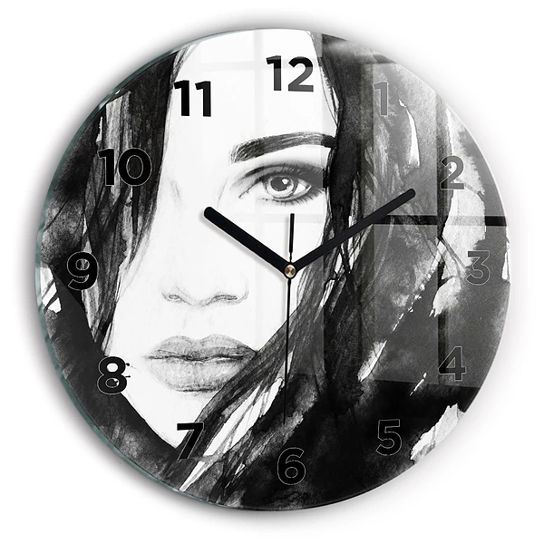 Pendule murale ronde Portrait d'une femme