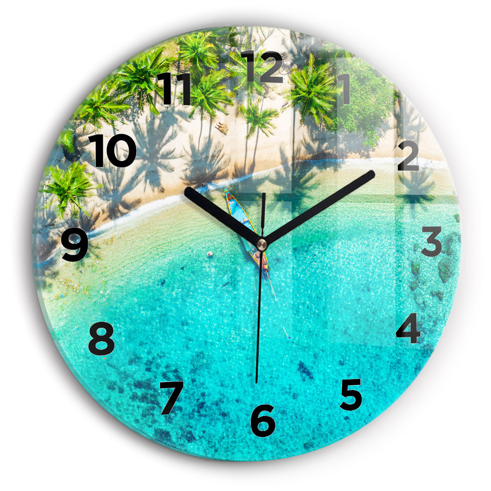 Pendule murale ronde Plage tropicale de Koh Tao