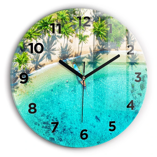 Pendule murale ronde Plage tropicale de Koh Tao