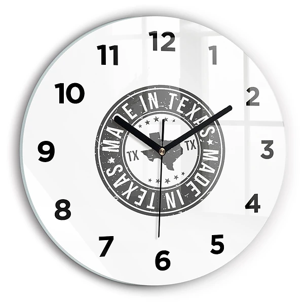 Pendule murale ronde Timbre du Texas