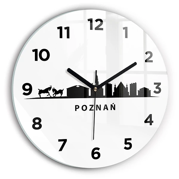 Horloge ronde Graphique de la ligne d'horizon de Poznan