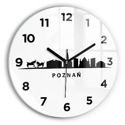 Horloge ronde Graphique de la ligne d'horizon de Poznan