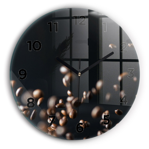 Pendule murale ronde Grains de café