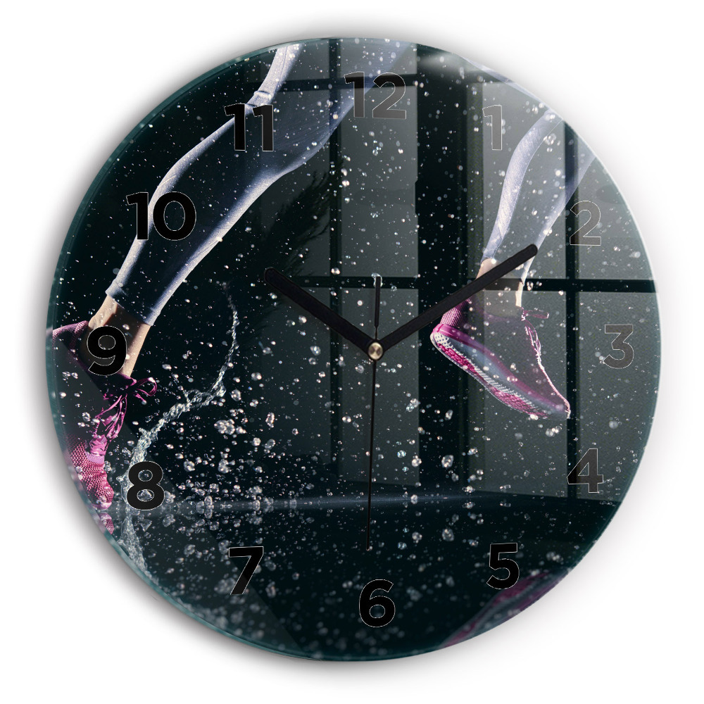 Pendule murale ronde Mode de vie sain - course à pied