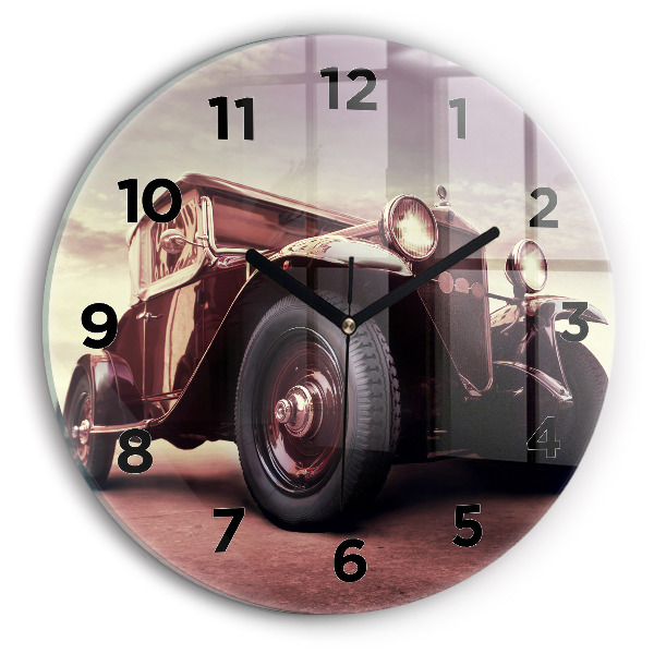 Horloge ronde murale Voiture ancienne