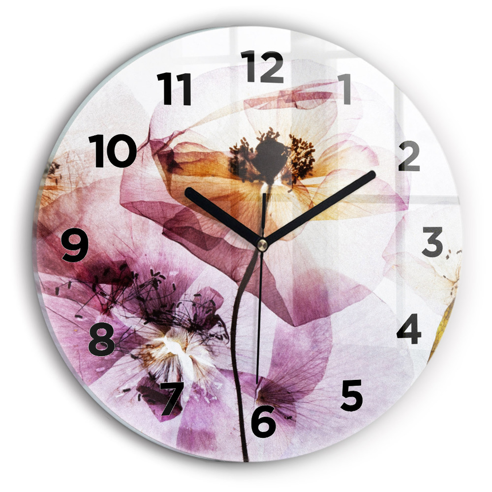 Horloge ronde Fleurs de pavot sèches