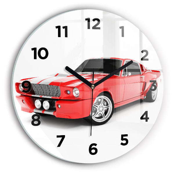 Horloge ronde en verre Voiture de sport