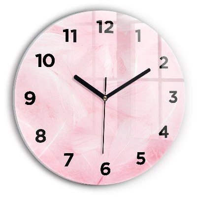 Horloge ronde murale Plume abstraite