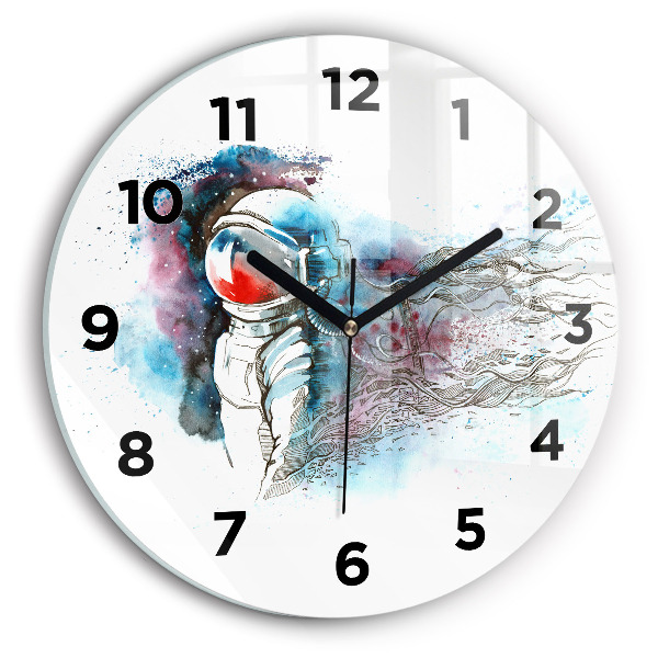Horloge ronde murale Astronaute abstrait