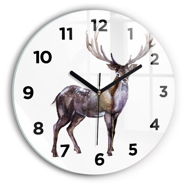 Horloge ronde murale Cerf roi de la forêt