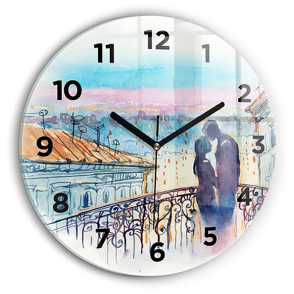 Pendule murale ronde Personnes sur aquarelle