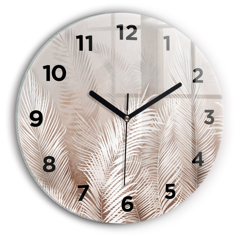 Pendule murale ronde Feuilles tropicales boho