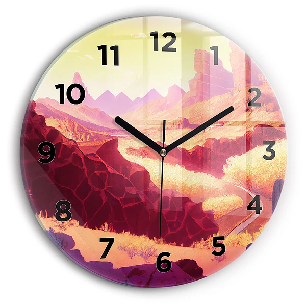 Horloge ronde en verre Désert de l'Arizona