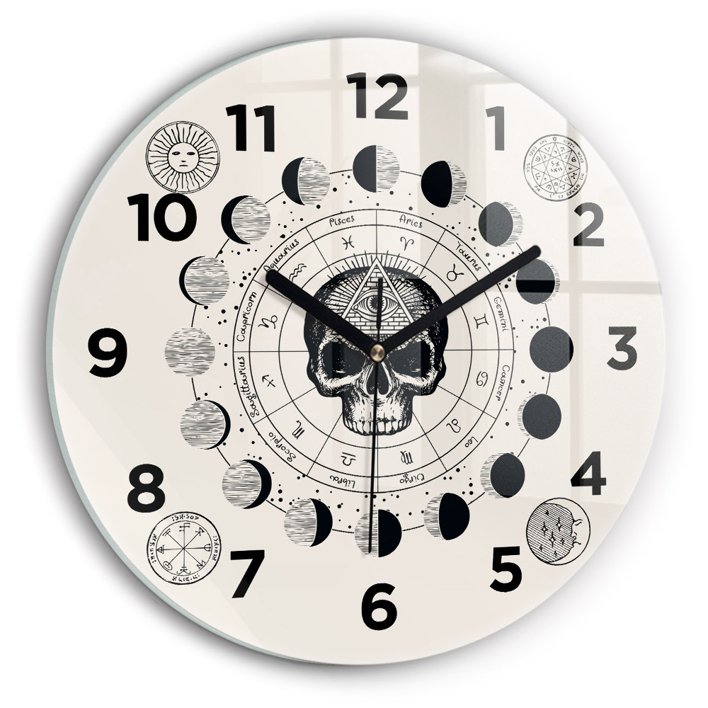 Pendule murale ronde Phases de la lune