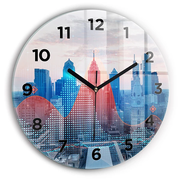 Horloge ronde murale Gratte-ciel à Philadelphie