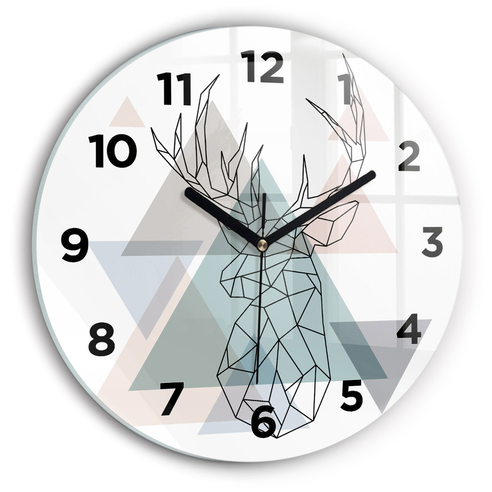 Horloge ronde en verre Renne style scandinave