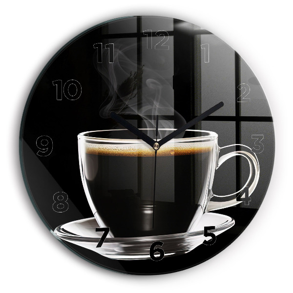 Horloge ronde murale Café noir