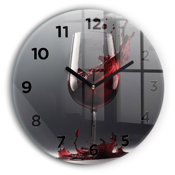 Pendule murale ronde Lampe de vin rouge