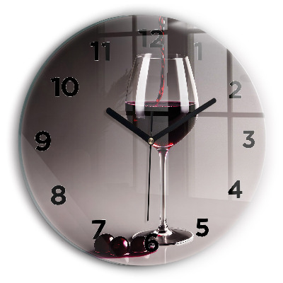 Horloge ronde en verre Lampe de vin rouge