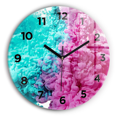 Horloge ronde en verre Art moderne - taches