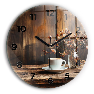 Horloge ronde murale Tasse de café