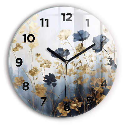 Horloge ronde Fleurs abstraites