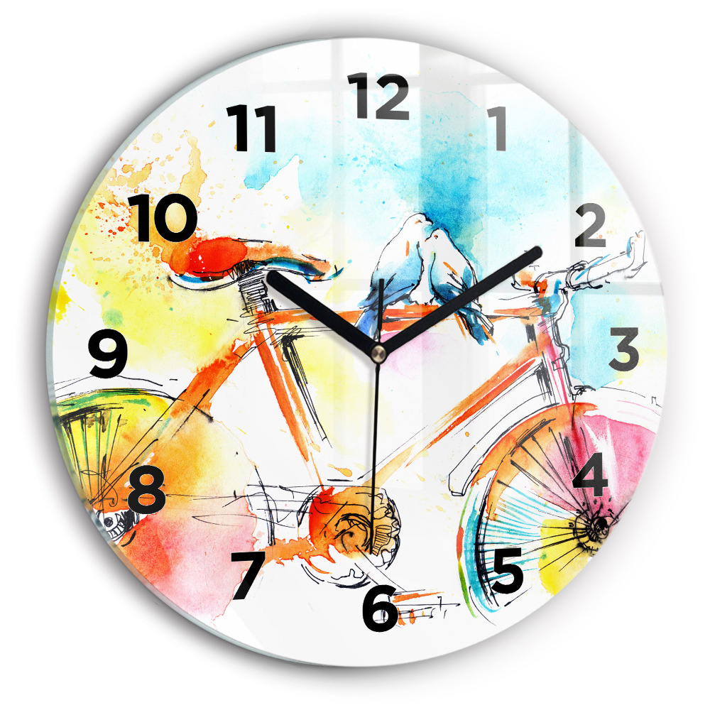 Horloge ronde murale Vélo peint