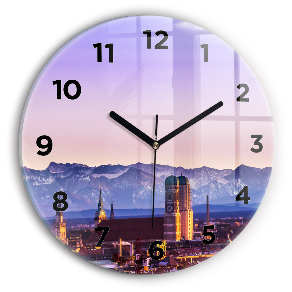 Pendule murale ronde Alpes allemandes Munich