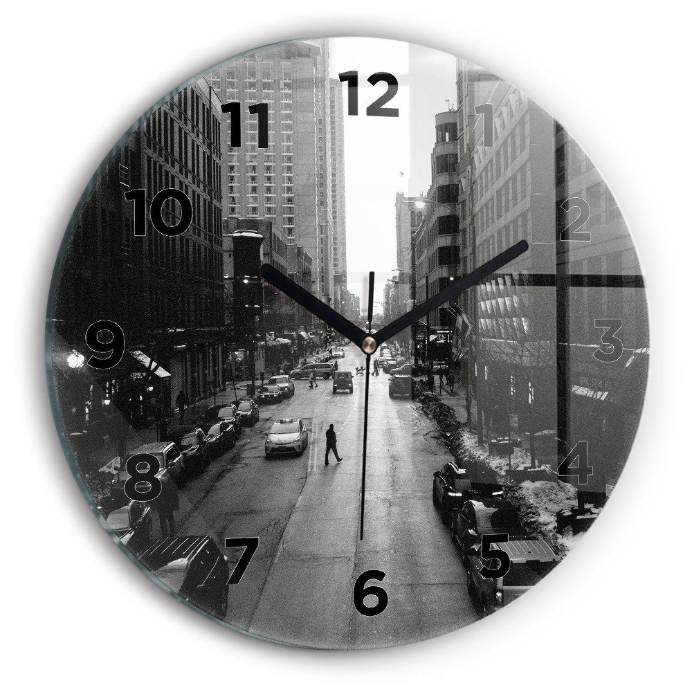 Horloge ronde Rue de la ville de Chicago