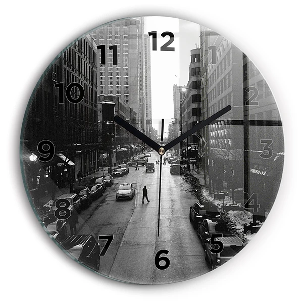 Horloge ronde Rue de la ville de Chicago