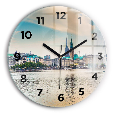 Horloge ronde en verre Binnenalster à Hambourg
