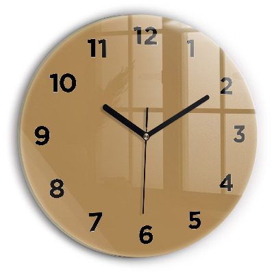 Horloge ronde en verre Beige