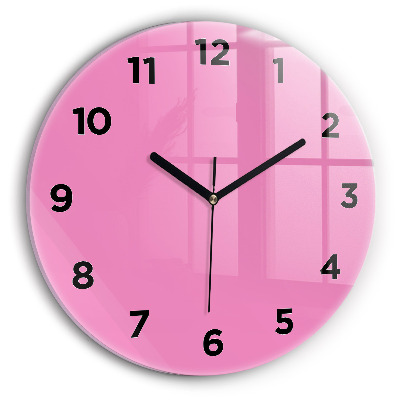 Horloge ronde en verre Rose