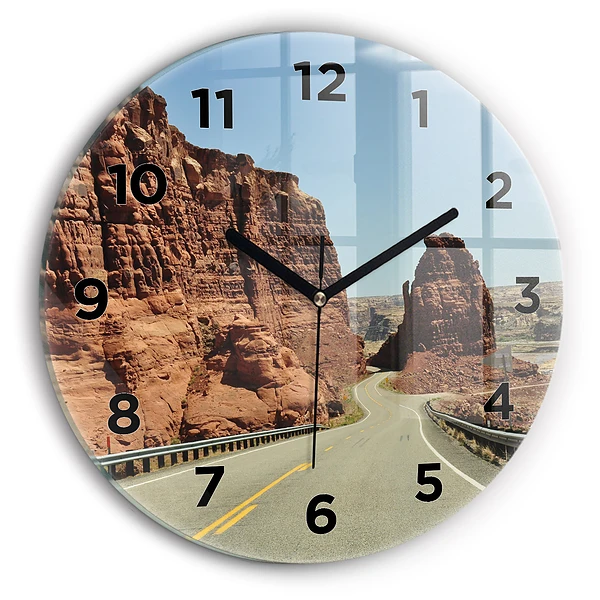 Pendule murale ronde Route 66 aux États-Unis