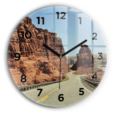 Pendule murale ronde Route 66 aux États-Unis