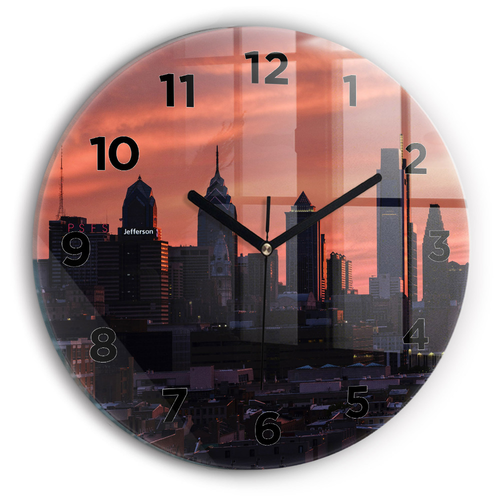 Horloge ronde murale Panorama de Philadelphie