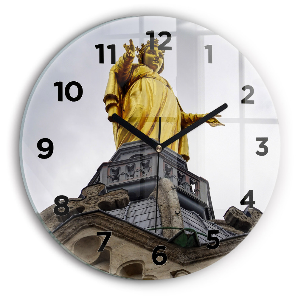 Horloge ronde Statue de Notre-Dame à Lyon