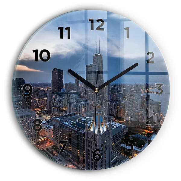 Horloge ronde murale Photo de Chicago