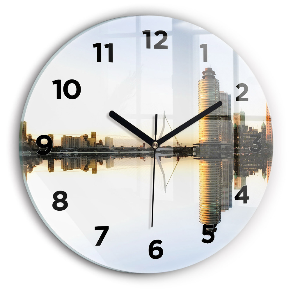 Horloge ronde murale Ville au bord de la rivière